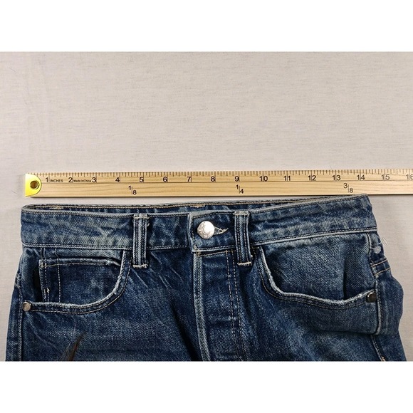 Helmut Lang High Rise Crop Slim Jeans Light Jackhammer Wash Distressed W Size 26 - Picture 7 of 15